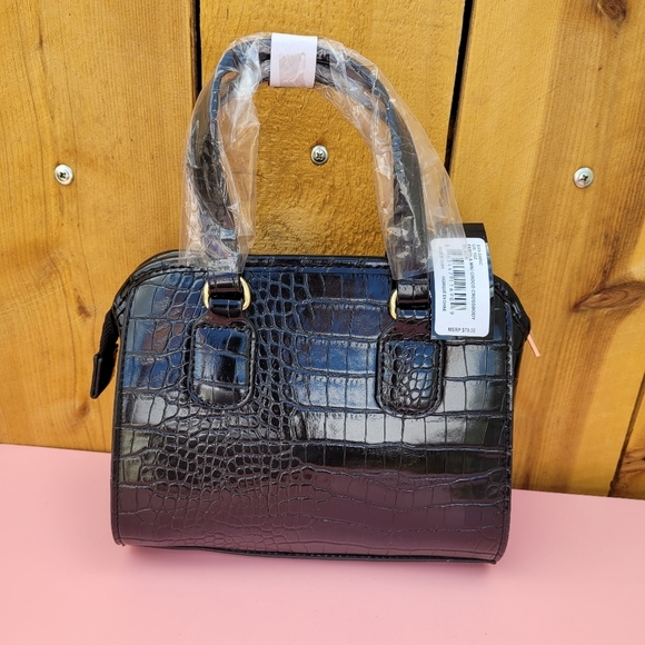 New bebe Fabiola Mini Croco Crossbody Black - Picture 4 of 14